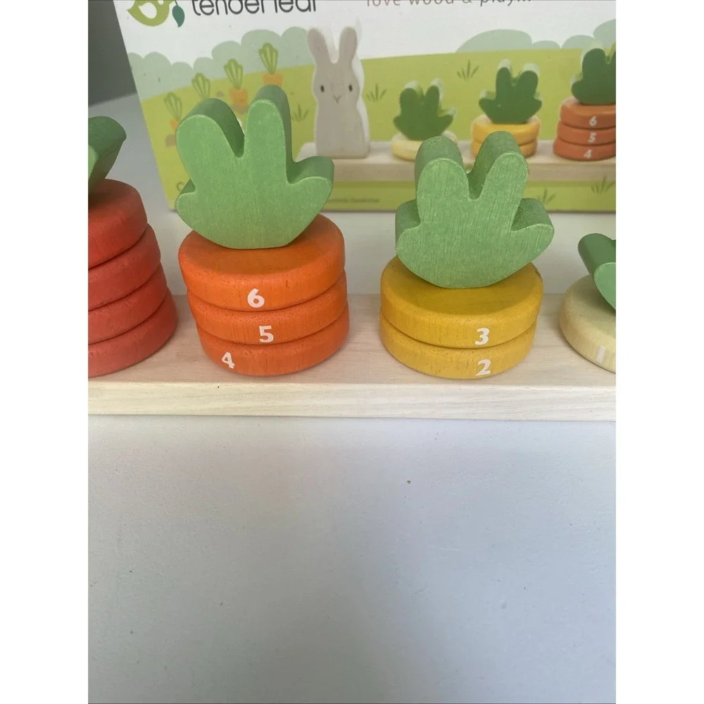 Carrot Count Stacker Wooden Ring Set - STEM Learning Math Number Learning